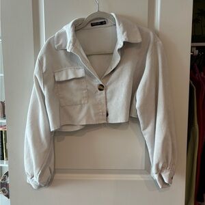 Nasty Gal Cream Cropped Blazer